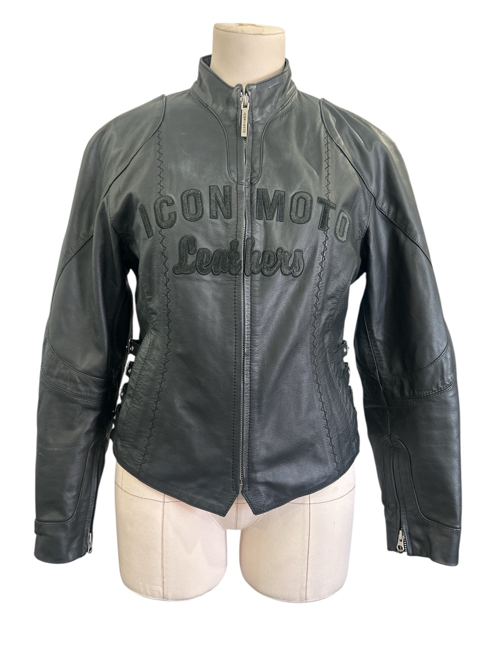 Icon Moto Bombshell leather motorcycle 100% leather black medium